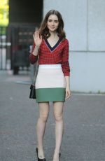 LILY COLLINS Leaves ITV Studio in London 05/25/2017