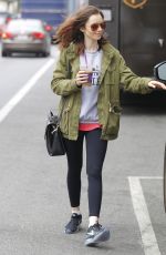 LILY COLLINS Out and About in Beverly Hills 05/30/2017