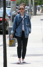 LILY COLLINS Out and About in West Hollywood 05/29/2017