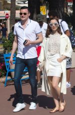 LILY COLLINS Out at Croisette in Cannes 05/20/2017