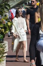 LILY COLLINS Out at Croisette in Cannes 05/20/2017