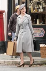 LILY JAMES on the Set of Gurnsey in London 05/05/2017
