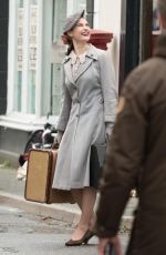 LILY JAMES on the Set of Gurnsey in London 05/05/2017