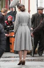 LILY JAMES on the Set of Gurnsey in London 05/05/2017