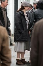 LILY JAMES on the Set of Gurnsey in London 05/05/2017