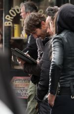 LILY JAMES on the Set of Gurnsey in London 05/05/2017