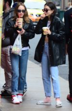 LILY-ROSE DEPP in a Leather Biker Jacket Out in New York 05/01/2017