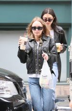 LILY-ROSE DEPP in a Leather Biker Jacket Out in New York 05/01/2017
