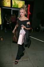 LUCY FALLON Leaves Menagerie Restaurant and Bar in Manchester 05/11/2017
