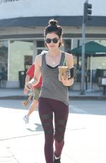 LUCY HALE in Tights Leaves a Gym in Los Angeles 05/04/2017