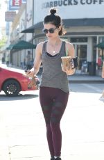 LUCY HALE in Tights Leaves a Gym in Los Angeles 05/04/2017