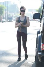 LUCY HALE in Tights Leaves a Gym in Los Angeles 05/04/2017