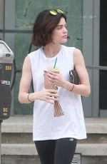 LUCY HALE Out for Iced Coffee at Starbucks in Studio City 05/30/2017