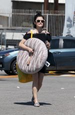 LUCY HALE Picks Up Large Bed for Her Dog in Los Angeles 05/04/2017