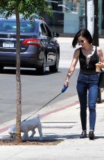 LUCY HALE Walks Her Dog Out in Los Angeles 05/03/2017