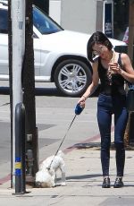LUCY HALE Walks Her Dog Out in Los Angeles 05/03/2017