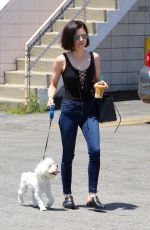 LUCY HALE Walks Her Dog Out in Los Angeles 05/03/2017