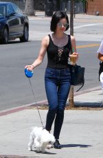 LUCY HALE Walks Her Dog Out in Los Angeles 05/03/2017