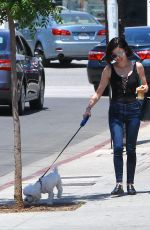 LUCY HALE Walks Her Dog Out in Los Angeles 05/03/2017