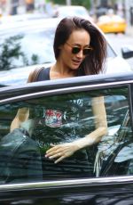 MAGGIE Q Leaves Her Hotel in New York 05/09/2017
