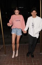 MAIA MITCHELL in Denim Shorts Arrives at Madeo Restaurant in Hollywood 05/14/2017