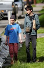 MAISIE WILLIAMS on the Set of Departures in New York 05/10/2017
