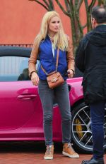 MICHELLE HUNZIKER Drives Her Porsche Out in Biella 05/06/2017