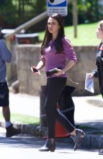 MILA KUNIS Arrives on the Set of Bad Mom
