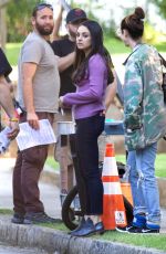 MILA KUNIS Arrives on the Set of Bad Mom