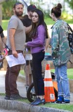 MILA KUNIS Arrives on the Set of Bad Mom