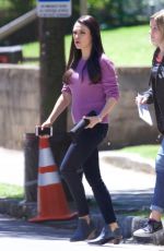 MILA KUNIS Arrives on the Set of Bad Mom