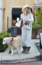 NICOLLETTE SHERIDAN Out with Her Dog in Calabasas 05/09/2017
