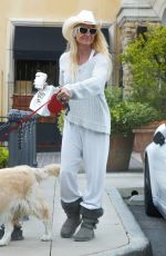 NICOLLETTE SHERIDAN Out with Her Dog in Calabasas 05/09/2017