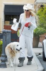NICOLLETTE SHERIDAN Out with Her Dog in Calabasas 05/09/2017