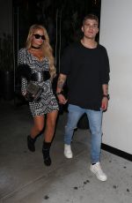 PARIS HILTON and Chris Zylka Leaves Catch LA in West Hollywood 05/17/2017