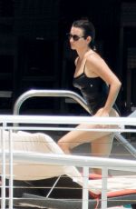 PENELOPE CRUZ in Black Swimsuit at a Pool in Miami 05/19/2017