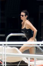 PENELOPE CRUZ in Black Swimsuit at a Pool in Miami 05/19/2017