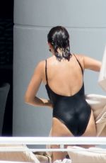 PENELOPE CRUZ in Black Swimsuit at a Pool in Miami 05/19/2017