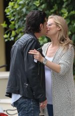 Pregnant ABI TITMUSS and Ari Welkom Share a Kiss Out in Los Angeles 05/28/2017
