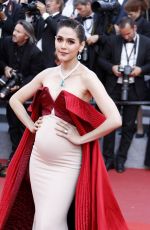Pregnant ARAYA A. HARGATE at The Meyerowitz Stories Premiere at 70th Annual Cannes Film Festival 05/21/2017