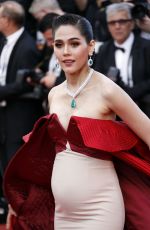 Pregnant ARAYA A. HARGATE at The Meyerowitz Stories Premiere at 70th Annual Cannes Film Festival 05/21/2017