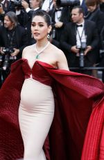 Pregnant ARAYA A. HARGATE at The Meyerowitz Stories Premiere at 70th Annual Cannes Film Festival 05/21/2017