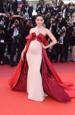 Pregnant ARAYA A. HARGATE at The Meyerowitz Stories Premiere at 70th Annual Cannes Film Festival 05/21/2017