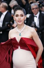 Pregnant ARAYA A. HARGATE at The Meyerowitz Stories Premiere at 70th Annual Cannes Film Festival 05/21/2017