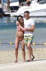 Pregnant DANIELLE LLLOYD in Bikini on the Beach in Dubai 05/27/2017