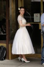 RACHEL BROSNAHAN on the Set of The Marvelous Mrs. Maisel in New York 05/24/2017