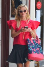 REESE WITHERSPOON in Denim Skirt Leaves a Brunch in Brentwood 05/03/2017