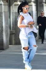 RIHANNA in Ripped Jeand Out in New York 05/04/2017