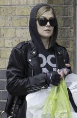 ROSAMUND PIKE Out and About in London 05/08/2017