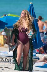 SASHA PIETERSE in Swimsuit at a Beach in Miami 05/09/2017
